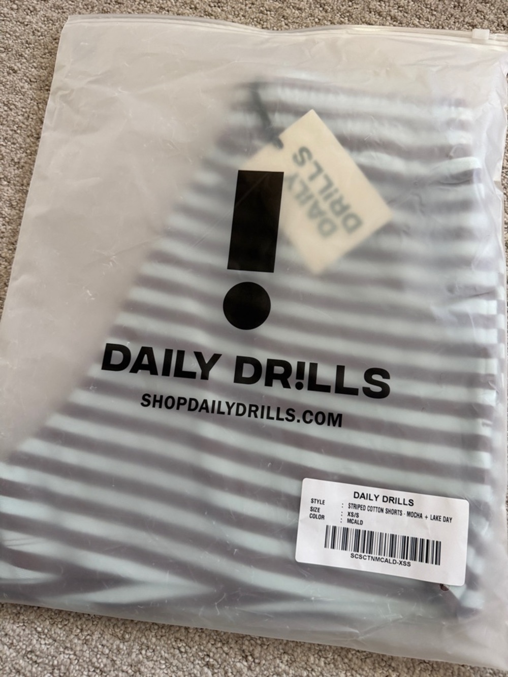 Daily Drills Striped Cotton Shorts in Mocha + Lake Day